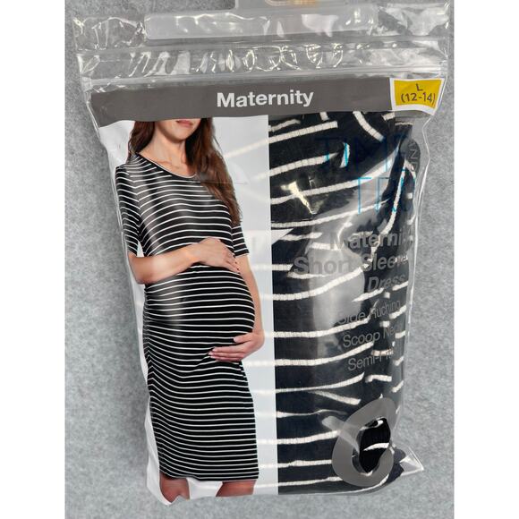 L4015 Time and Tru Maternity Striped Dress Size Large (12-14) - Picture 3 of 7